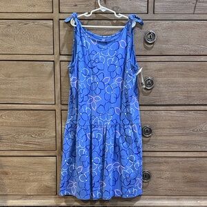 Tea Collection Blue Floral Tie-Shoulder Dress